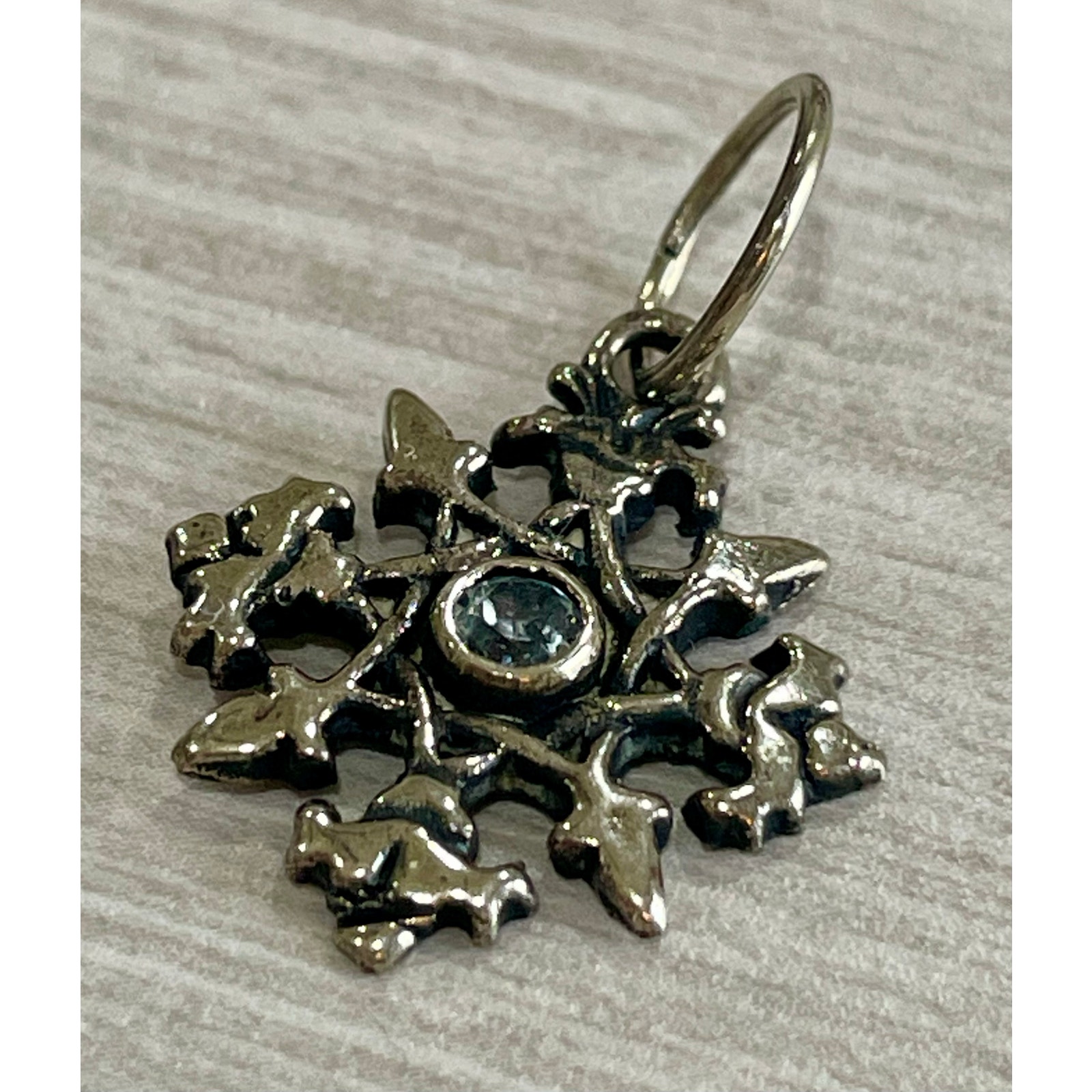 Love Heals Aquamarine March Birthstone Snowflake White Bronze Charm Lh96